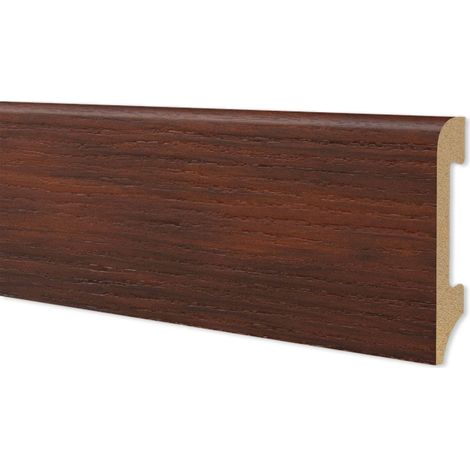 Battiscopa BC Spazzolato in POLIMERI EqualWood HI-TEC 75x14mm Nero, Bianco, Alluminio ecc. (prezzo al metro)-NOCE
