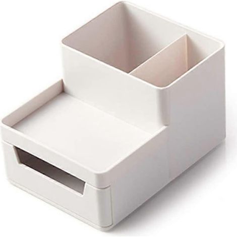 Organiseur de bureau vertical pour documents et lettres, porte-documents mural avec tiroir, idéal pour le bureau et la maison (blanc, petit modèle) (1/4)