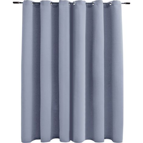INLIFE Rideau occultant avec anneaux en métal Gris 290x245 cm (1/4)