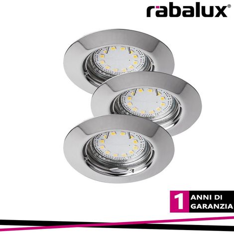 Rabalux Lite 1047 set 3 faretti da incasso GU10 cromati (1/3)