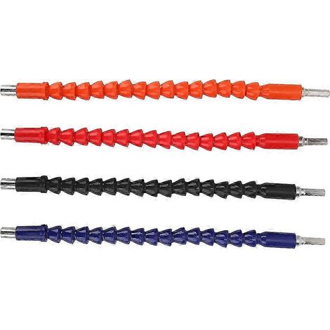 4 rallonges flexibles pour embouts de tournevis et de perceuse, porte-embouts, raccord hexagonal 1/4". (1/4)