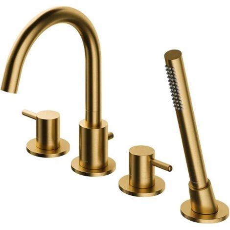 OMNIRES Y - Miscelatore bordovasca, montaggio a 4 fori, color oro spazzolato Y1232GLB