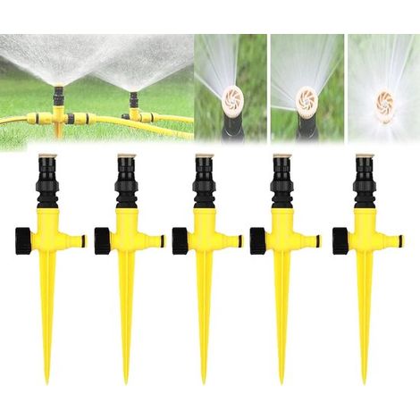 Lot de 5 buses arrosage jardin avec piquet, pulvérisateurs haute pression pour pelouse, plantes, arrosage automatique (1/5)