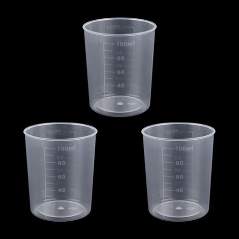 3 Pièces Tasse à Mesurer Riz pour Cuiseur à Riz, 100ml Transparent Plastique Tasse Lessive pour la Cuisine Mesure des Ingrédients Secs et Liquides