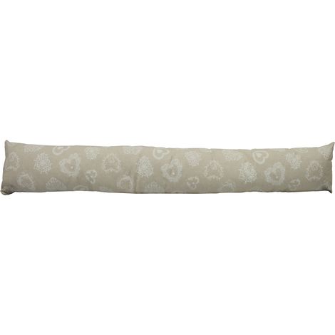 Paraspiffero Decorativo Salsicciotto Porta Finestra Sfoderabile Cuore Bianco 110cm (1/5)