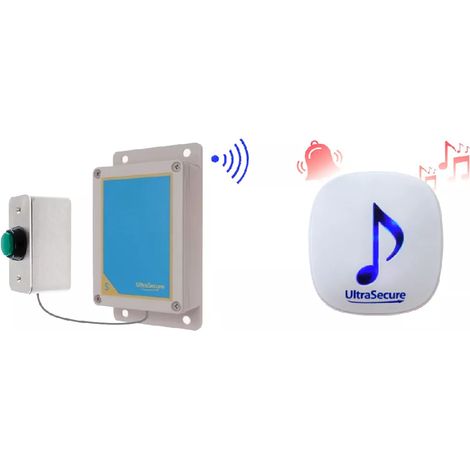 Kit sonnette sans-fil 600m avec carillon 35 mélodies bouton autonome haute résistance (DA600+) (1/5)
