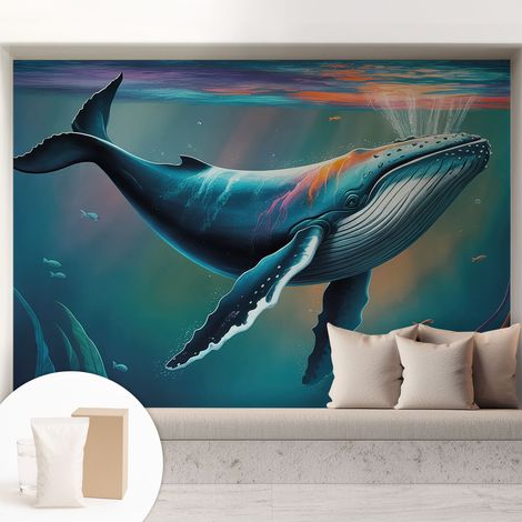 Fototapete Tapete Vliestapete mit Kleber - trendige Wanddeko - Schlafzimmer - Wohnzimmer Meeresriese 208x146 cm (1/5)