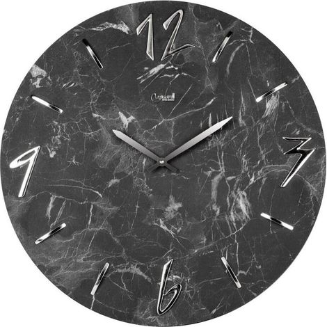 LOWELL Orologio Da Parete Effetto Marmo Nero 50 Cm (1/2)