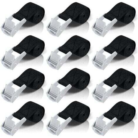 Sangles d'arrimage 1M, 8 pièces de sangles à cliquet avec attaches en alliage de zinc pour la fixation des supports de moto/vélo