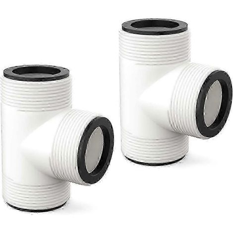 2 raccords à piston de 1,5 pouce pour tuyau de piscine hors sol - raccord en T pour tuyau de piscine (1/4)