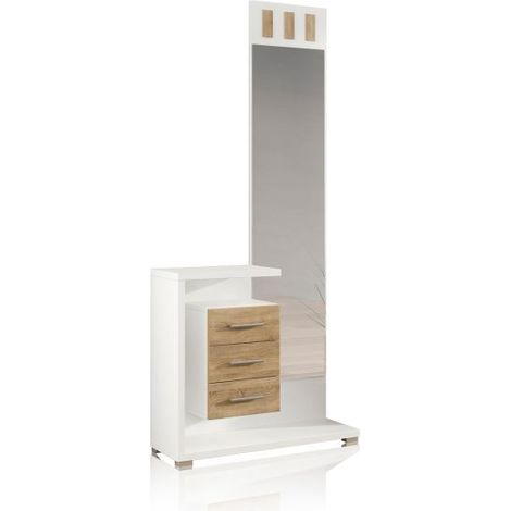 Mueble de recibidor Prisma Cambria - Blanco 85cm (ancho) x 75cm (alto)