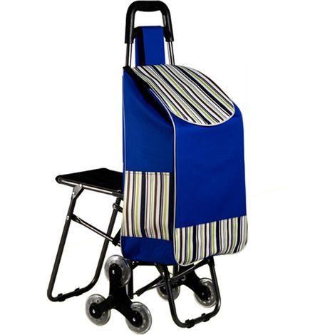 FIANAO - Chariot - pour faire les courses et ranger lors de la montée des escaliers - pratique dans de multiples scénarios - avec siège (1/5)