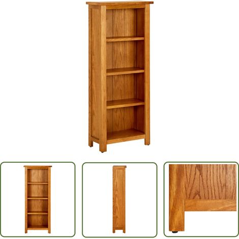 The Living Store Bücherregal 4 Fächer 45x22x110 cm Massivholz Eiche - Buche Regal - Holzkasten - Bücherständer - Wohnraumgestaltung - Landhaus Stil (1/5)