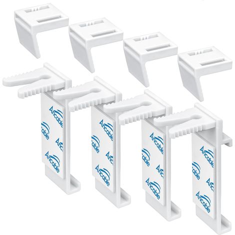 Soportes de fijación para persianas enrollables, persianas enrollables de doble capa, instalación sin taladros, juego de 4 piezas, adecuados para fijación en ventanas y puertas de PVC y madera.