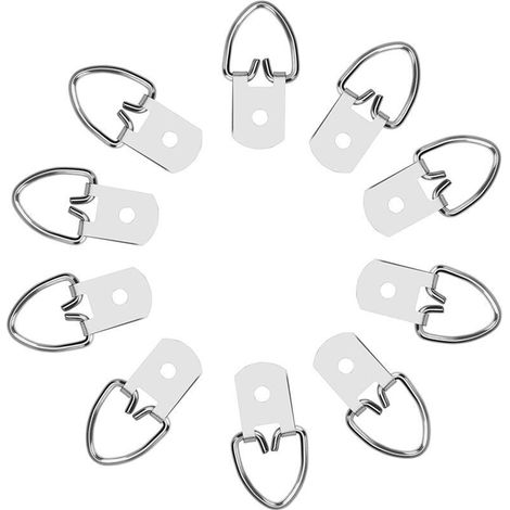Sturdy Picture Frame Hooks D Rings Picture Hangers with Screws for Hanging Photos Home Office Art Decor 500 Pieces (1/5)
