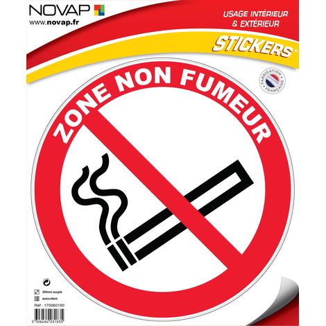 Panneau Zone non fumeur - Vinyle adhésif Ø300mm - 4031835