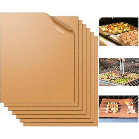 Lot de 7 tapis de cuisson antiadhésifs pour barbecue, résistants, réutilisables et faciles à nettoyer - Compatibles avec les barbecues électriques, à charbon et à gaz - 40 x 33 cm (1/5)