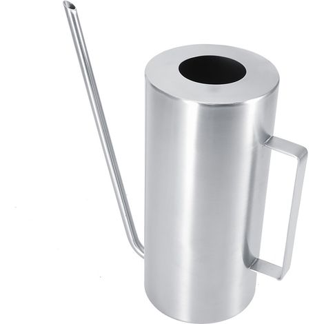 Arrosoir en acier inoxydable 1.5L pour jardin, plantes et fleurs, bec long, usage intérieur et extérieur. (1/5)