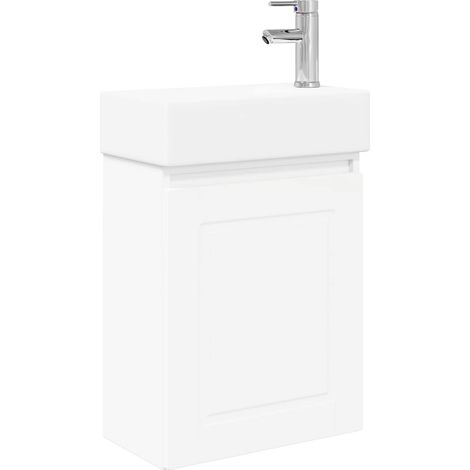 Bathroom Vanity Unit with Tap White 45.5 x 22.5 x 84 cm vidaXL