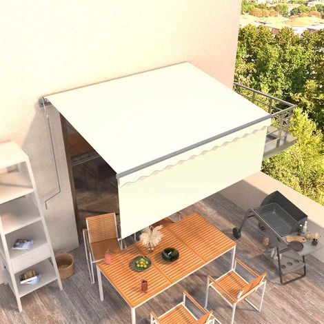 Auvent rétractable automatique avec store Store Banne Marquise 3x2,5 m Crème 97753 (1/5)