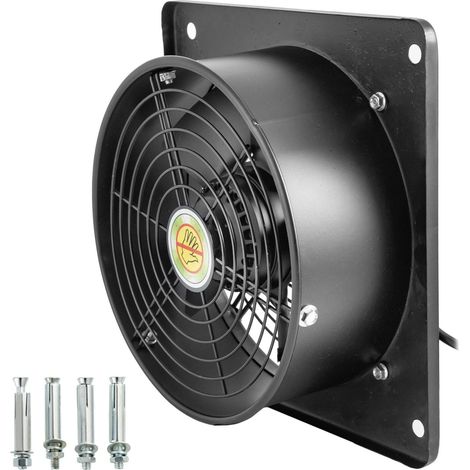 Axial-Metall-Abluftventilator, 254 mm / 10 Zoll, 2-polig, 1850 m³/h Luftdurchsatz, für Lagerhallen, Restaurants, Garagen, Wohnungen, Badezimmer und Küchen (1/5)