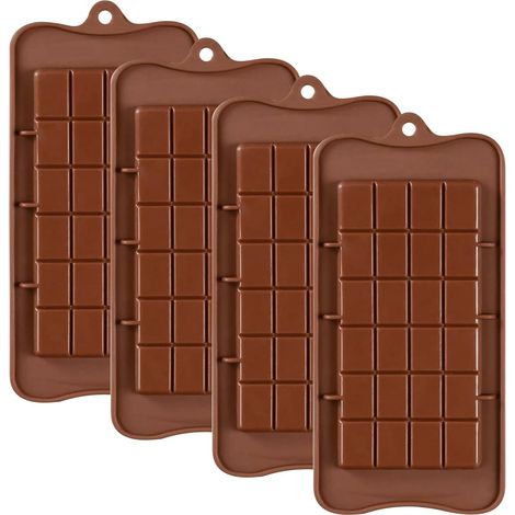 Moule à bâtonnets de chocolat en silicone, 4 pièces, marron (1/5)