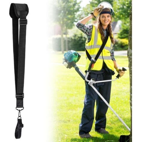 (Black)Strimmer Harness Adjustable Shoulder Straps Universal Professional Harness Nylon Trimmer Shoulder Strap for Brush Cutter, Lawn Mower (1/5)