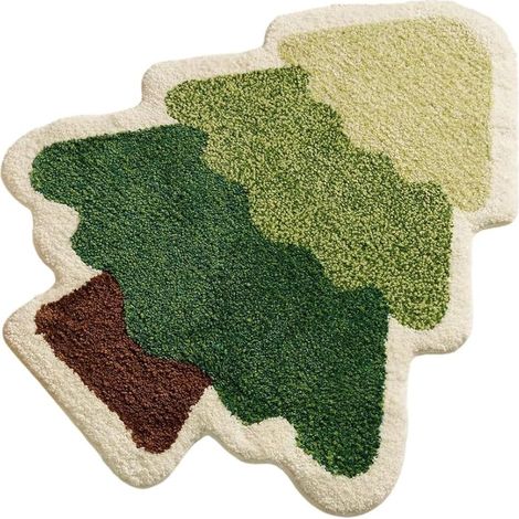 Tapis de Bain de Noël, Paillasson Doux Antidérapant Motif Sapin de Noël/bonhomme en Pain d'épices/bonhomme de Neige, Tapis-brosse Festif de Fête pour Salle de Bain, Cuisine, Salon, Chambre à Coucher (1/5)