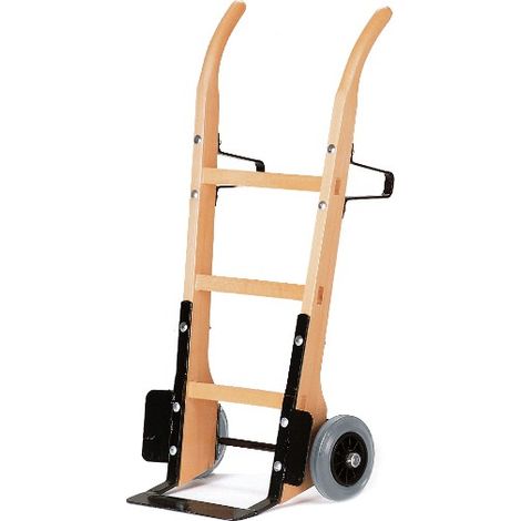 Rollcart Holzsackkarre -120- aus Buchenholz mit Vollgummibereifung 370x140mm Stahlblechschaufel
