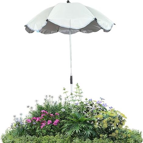 Parasol de jardin Piquet stable résistant aux UV réglable en hauteur Distributeur d'ombre pour plantes et fleurs en extérieur Pour jardin, cour, terrasse, balcon, pelouse, prairie, jardin (1/5)