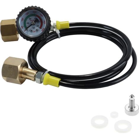 Tuyau de transfert de CO2 de 1,5 m avec manomètre 3 000 PSI – 2 filetages W21,8-14, pour transfert de grande bouteille de CO2 (1/5)