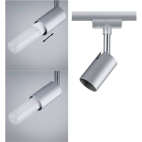 Paulmann Pure I Lampada per sistema su binario URail GU10 10 W LED (monocolore) Cromo (opaco), Cromo (1/5)