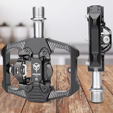 GEWAGE pédale de vélo SPD montagne pédales automatiques en alliage d'aluminium vélo double plate-forme pour vtt route (1/5)