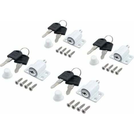 4pcs Verrous de Fenêtre Porte Coulissante Patio Embrailleur Bloc Baie Vitrée Coulissante Verrouillage Coulissant Serrure Porte Coulissant Restricteur avec Clé pour Enfants Bébé Sécurité-Blanc (1/4)