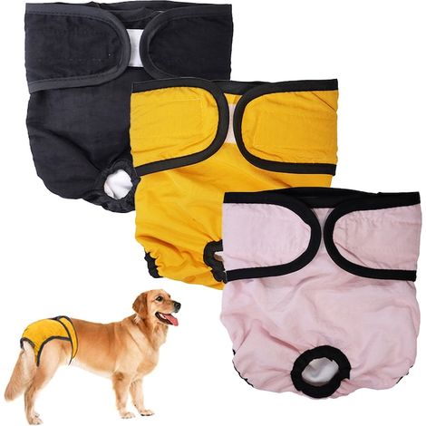 Culottes absorbantes réutilisables pour chiens, QttvbTna, ajustables, imperméables, multicolores, XL (1/5)