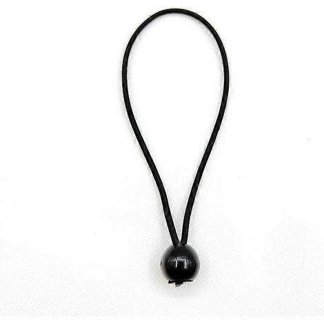 35 stuks zwarte bungee-koordballen (10 cm) elastisch touw voor zeilen, duurzaam draagbaar bungee-koord met haak voor banners, zeilen, partytenten, tenten, ideaal voor (1/4)