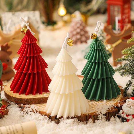 Moule à bougie en silicone en forme de sapin de Noël, 12 cm, moule origami pour fabrication de bougies parfumées, résine époxy, décoration maison, cadeau DIY. (1/3)