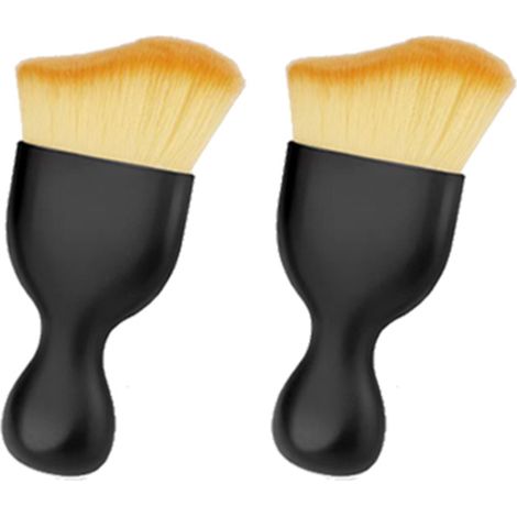 Lot de 2 Brosse de détail d'intérieur de voiture, brosse de nettoyage des interstices des vitres,outil de dépoussiérage, conception d'arc (1/5)