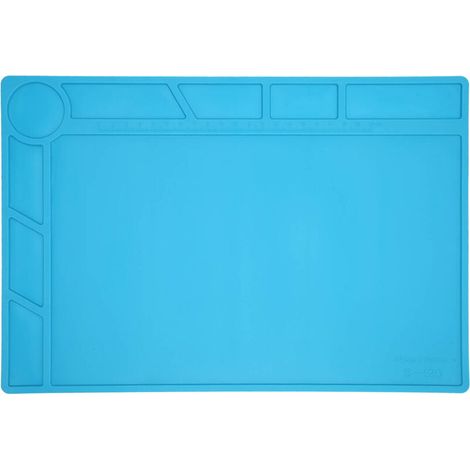 Hyuduo Tampon d'isolation en Silicone, Tapis de Soudure Résistant à la Chaleur avec échelle pour Réparation électronique, Large Applicable, avec Emplacement de Positionnement (1/5)