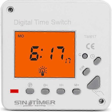 Minuteur électronique numérique, minuterie programmable intelligente, minuterie rétroéclairée pour appareils ménagers et éclairage public (220 V CA) (1/5)