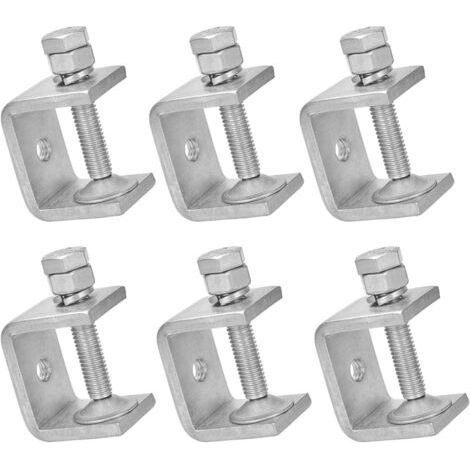 Robuste C-Klemmen aus Edelstahl, 6-teiliges Mini-C-Klemmen-Set, verstellbar von 0–25 mm, Zwingen und Spanner für Holzbearbeitung, Möbelherstellung, Heimwerker (1/5)