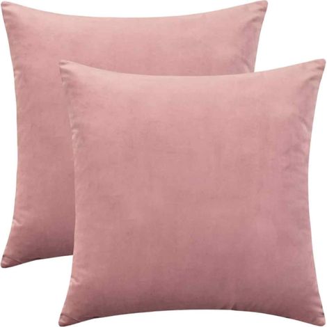 Lot de 2 taies d'oreiller en velours - Poudre à rouge 45 x 45 cm