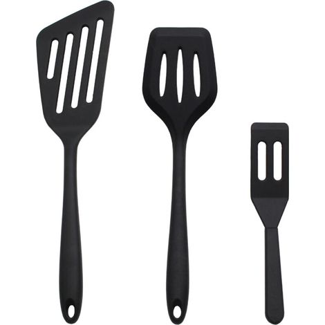 Ensemble de 3 spatules en silicone pour la friture, le poisson et une mini-spatule (1/4)