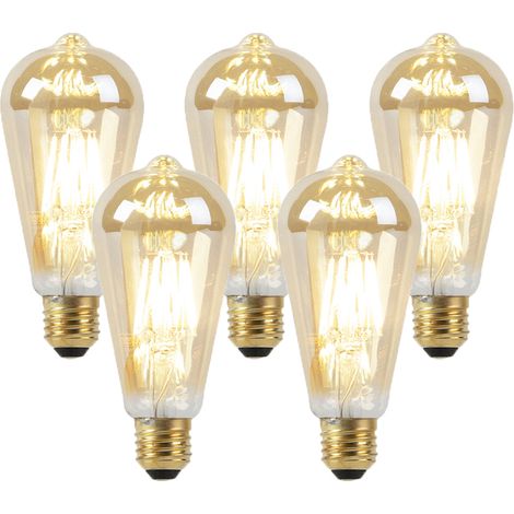 Set mit 5 E27 LED-Lampen, dimmbar bis warmes Gold, 8 W, 806 lm, 2000-2700 K