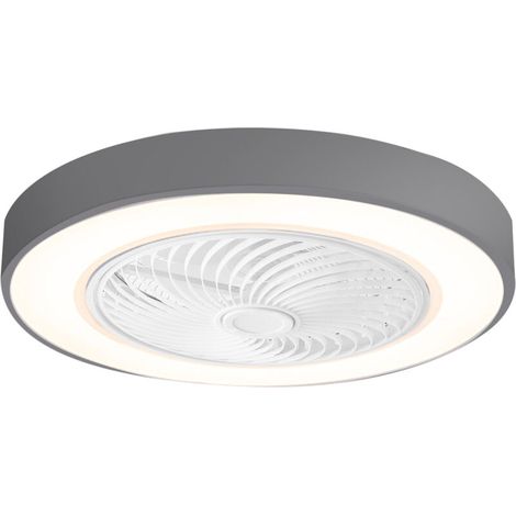 LED-Deckenventilator mit Fernbedienung, 3 wechselnden Lichtfarben, 3 Geschwindigkeitsstufen, für Schlafzimmer, Wohnzimmer und Esszimmer, grau