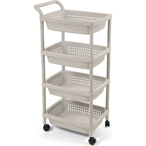 CARRELLO DA CUCINA CON RUOTE E 4 CASSETTI 50X36X99CM IN COLORE TROTORA