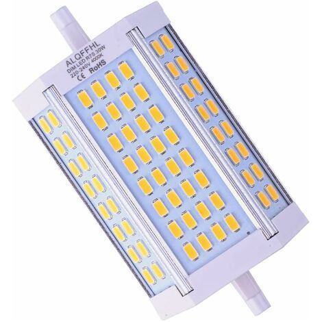 Ampoule LED R7S 118mm Dimmable 30W, LED Linéaire Projecteurs de type J à double extrémité (200W 300W Halogène T3 Equivalent), 3000LM 4000K, Lampes murales/de sécurité/de sol (Blanc Naturel) (1/5)
