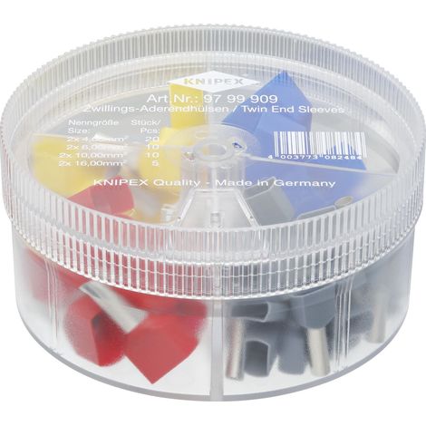 KNIPEX 97 99 909 Scatole assortimento con terminali a bussola preisolati 4 pezzi