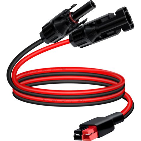 Câble de Connecteur Solaire vers Anderson 6mm² 12AWG Câble Solaire vers Anderson Étanche IP67 pour Générateurs Solaires, Panneaux Solaires, Centrale D'alimentation Portable, RV (1 m/3 ft) (1/5)