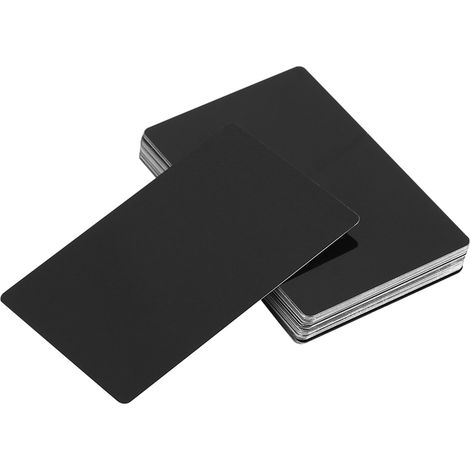 50 cartes de visite professionnelles vierges en métal gravées au laser (noires) (1/5)